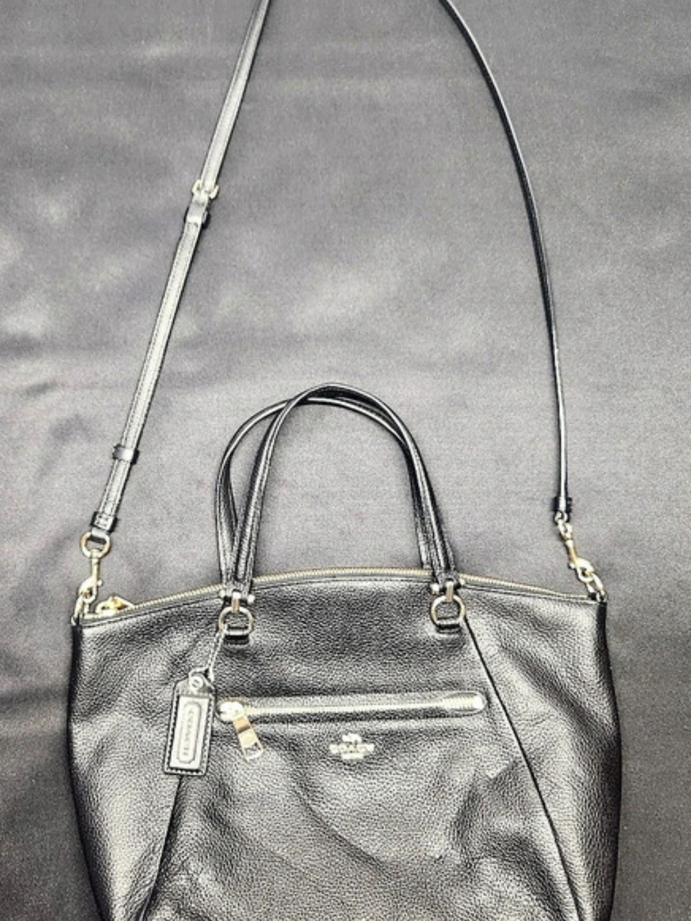 Coach Peyton Black Leather Tote Bag